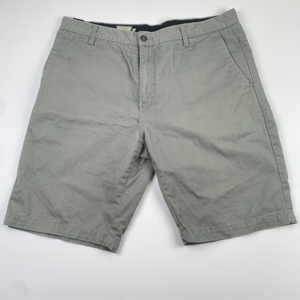 Volcom Vmonty Chino Shorts Mens 36 Gray A0931350 Casual Walkshort